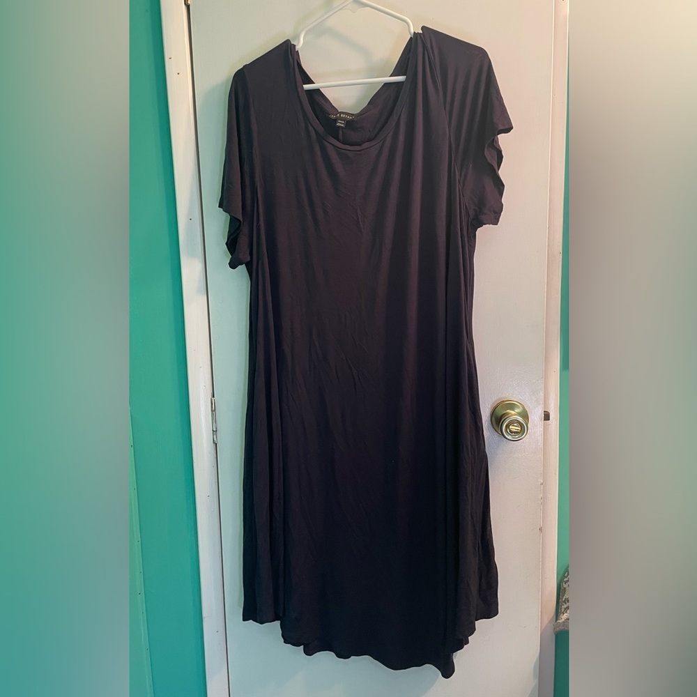 Lane Bryant Deep Plum Scoop Neck Tee Dress